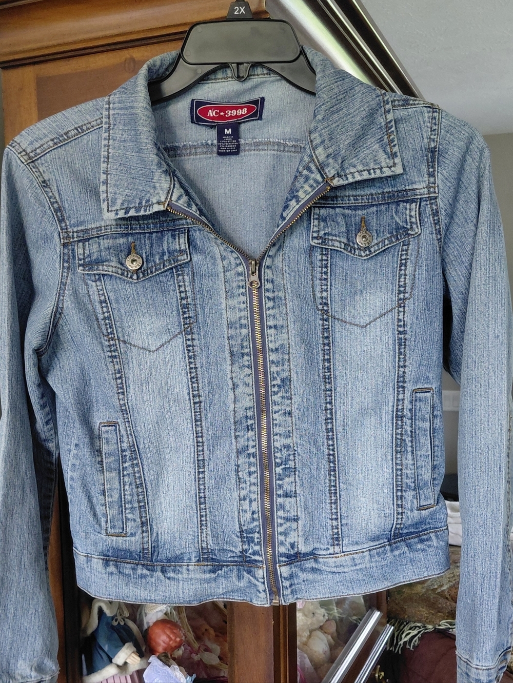 Vintage Access 3998 Women’s Light Blue Denim Jacket - Zip Front